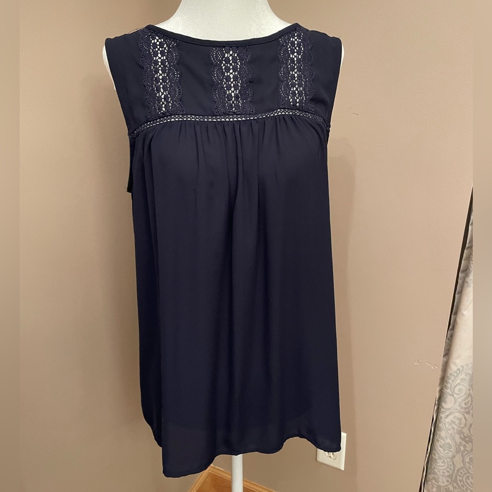 LOFT Navy Sleeveless Top